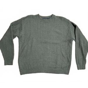 VTG Bill Blass Sweater Men's XXL Green Textured Knit USA Grunge 90s Warm